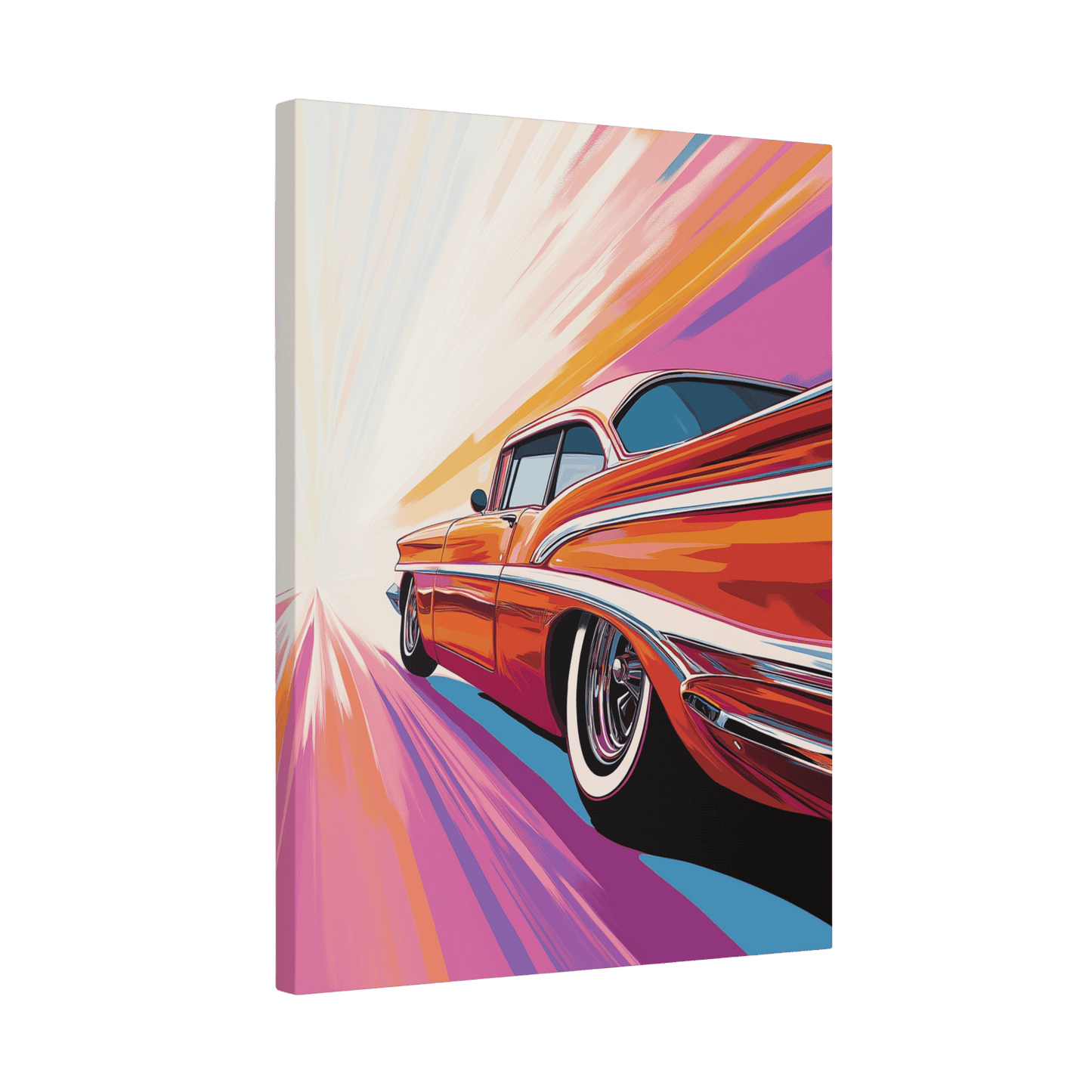 Classic Red Car - Pop Art