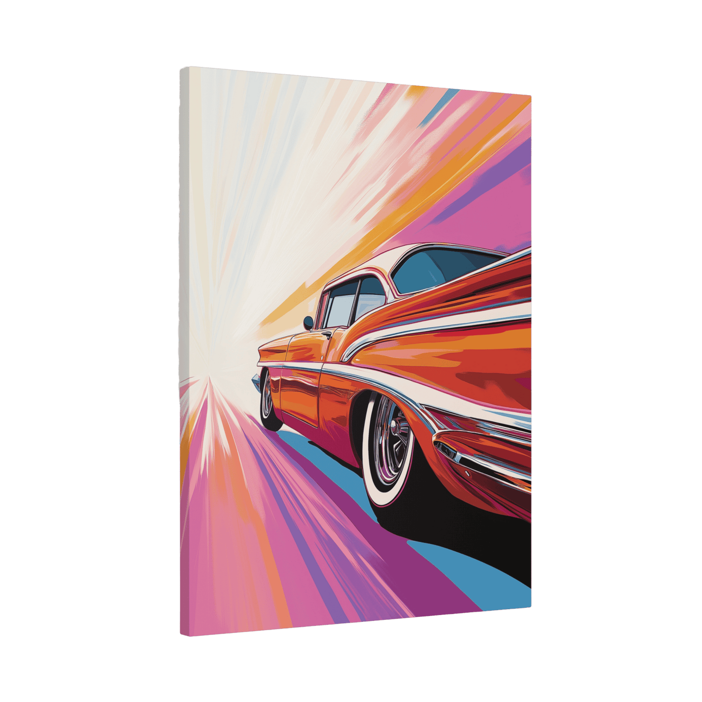 Classic Red Car - Pop Art