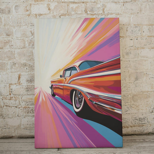 Classic Red Car - Pop Art