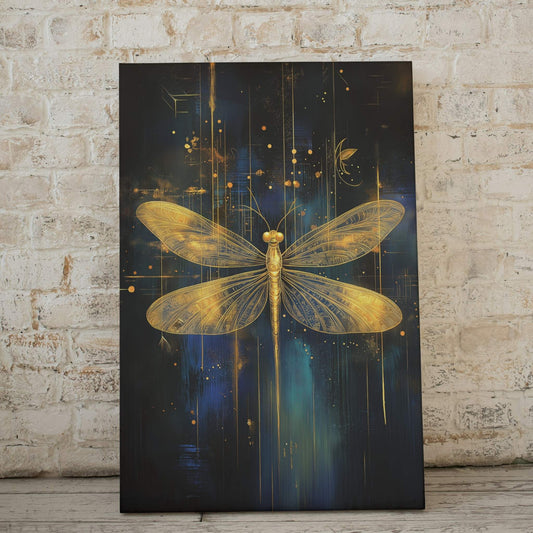 Golden Dragonfly - Animal Art