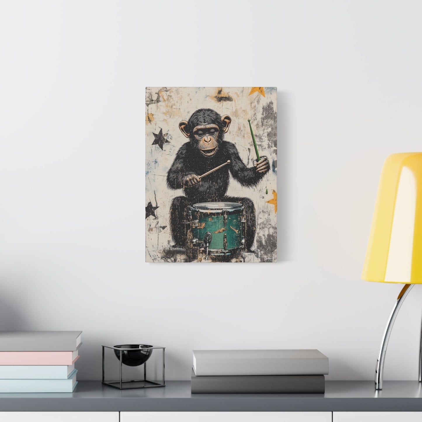 Monkey Drummer - Street Art