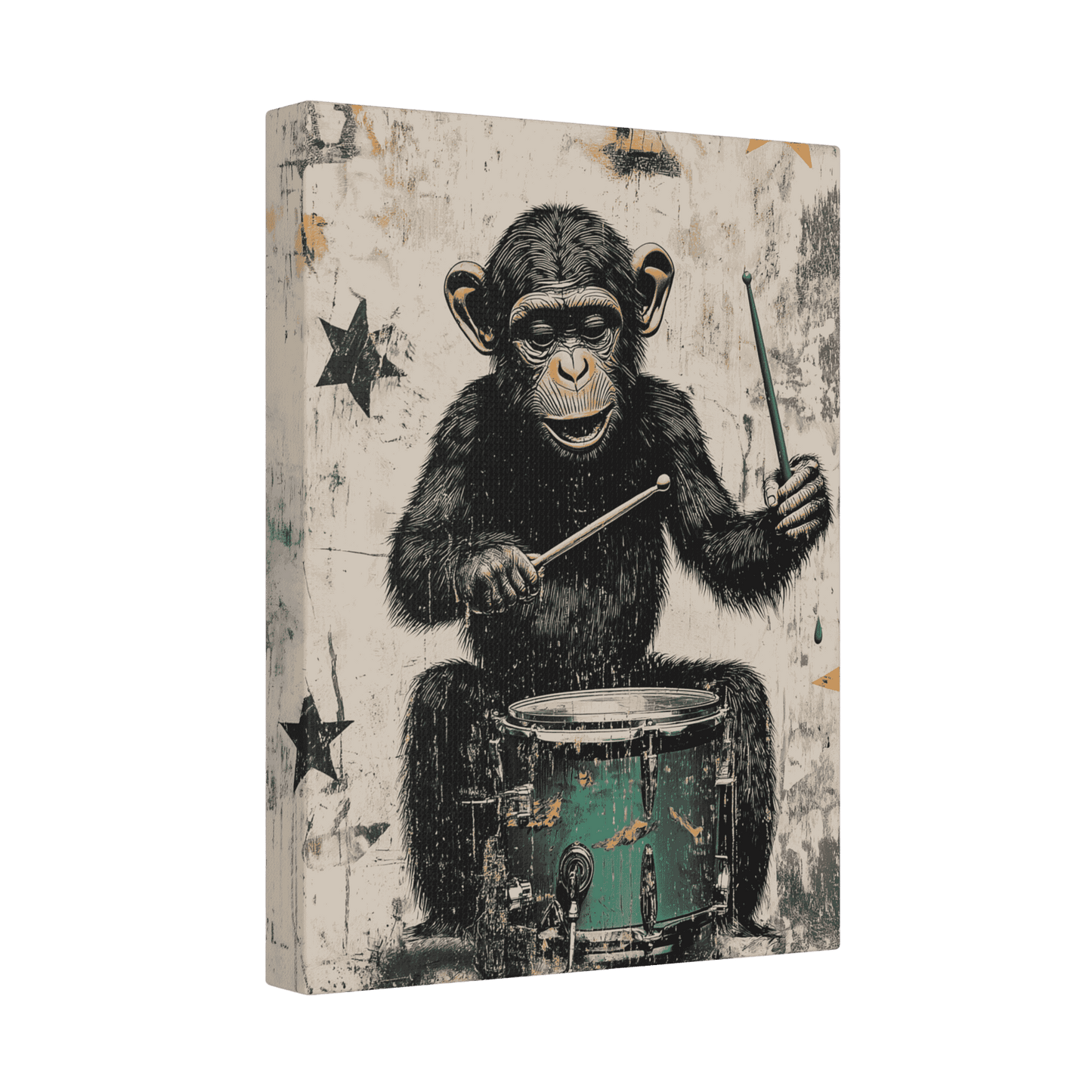 Monkey Drummer - Street Art