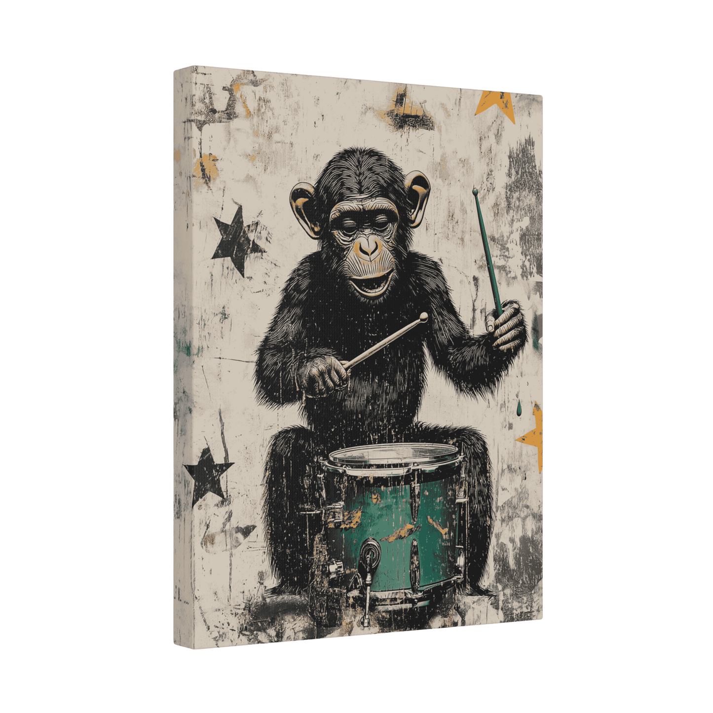 Monkey Drummer - Street Art