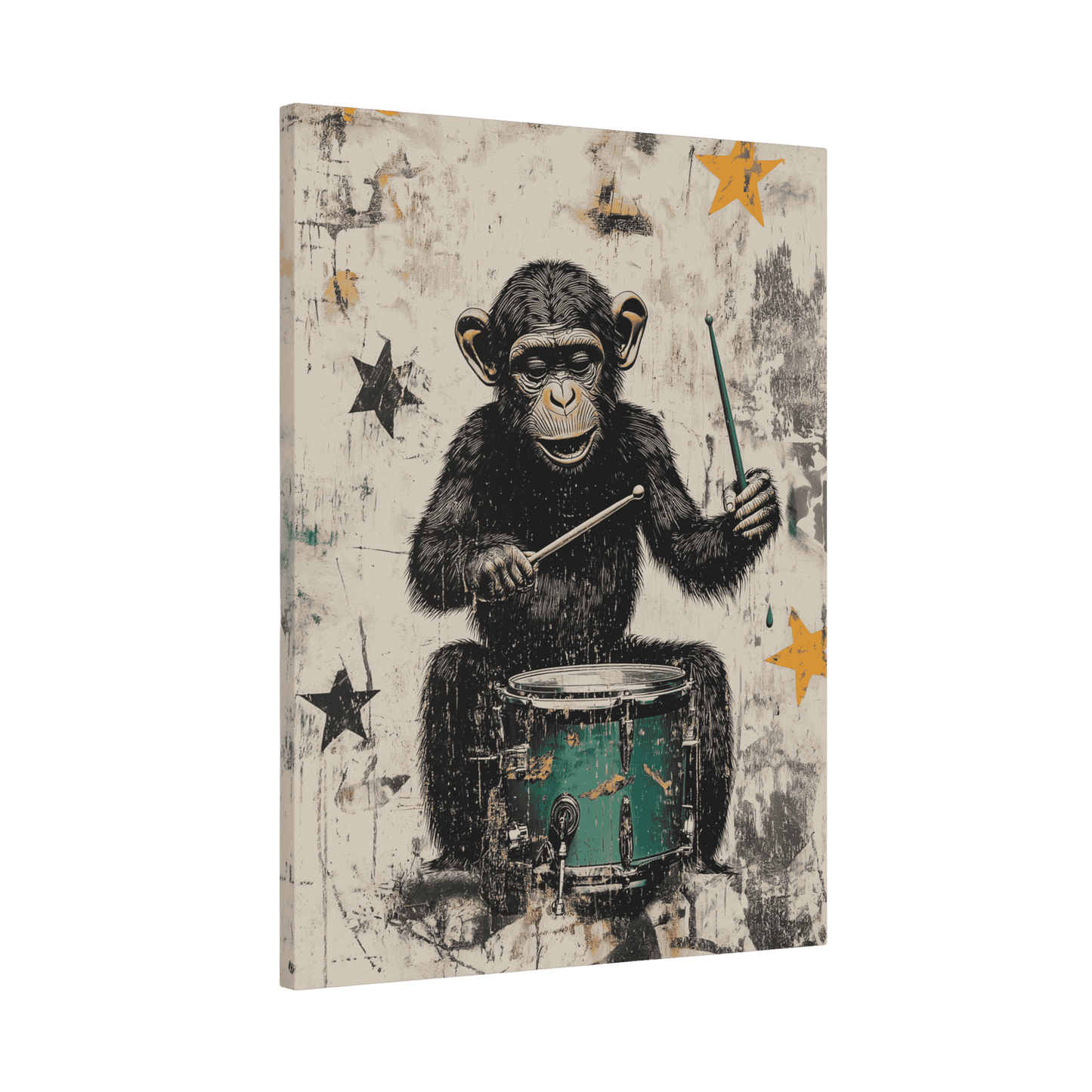 Monkey Drummer - Street Art