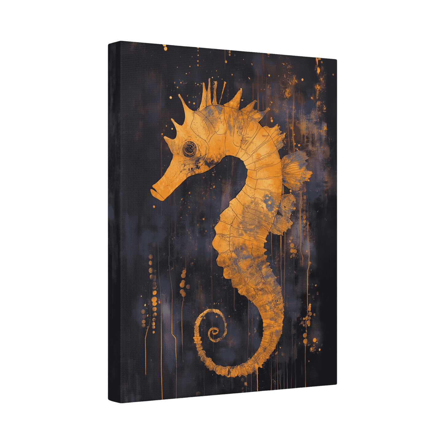 Golden Seahorse - Animal Art
