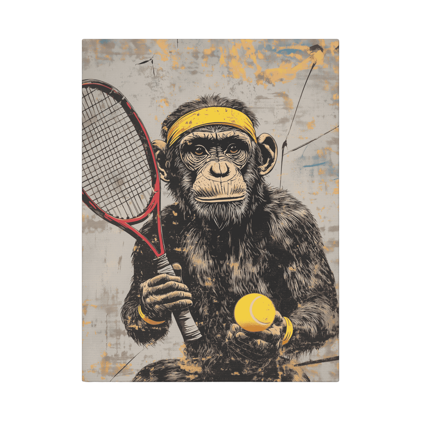 Tennis Monkey - Street Art