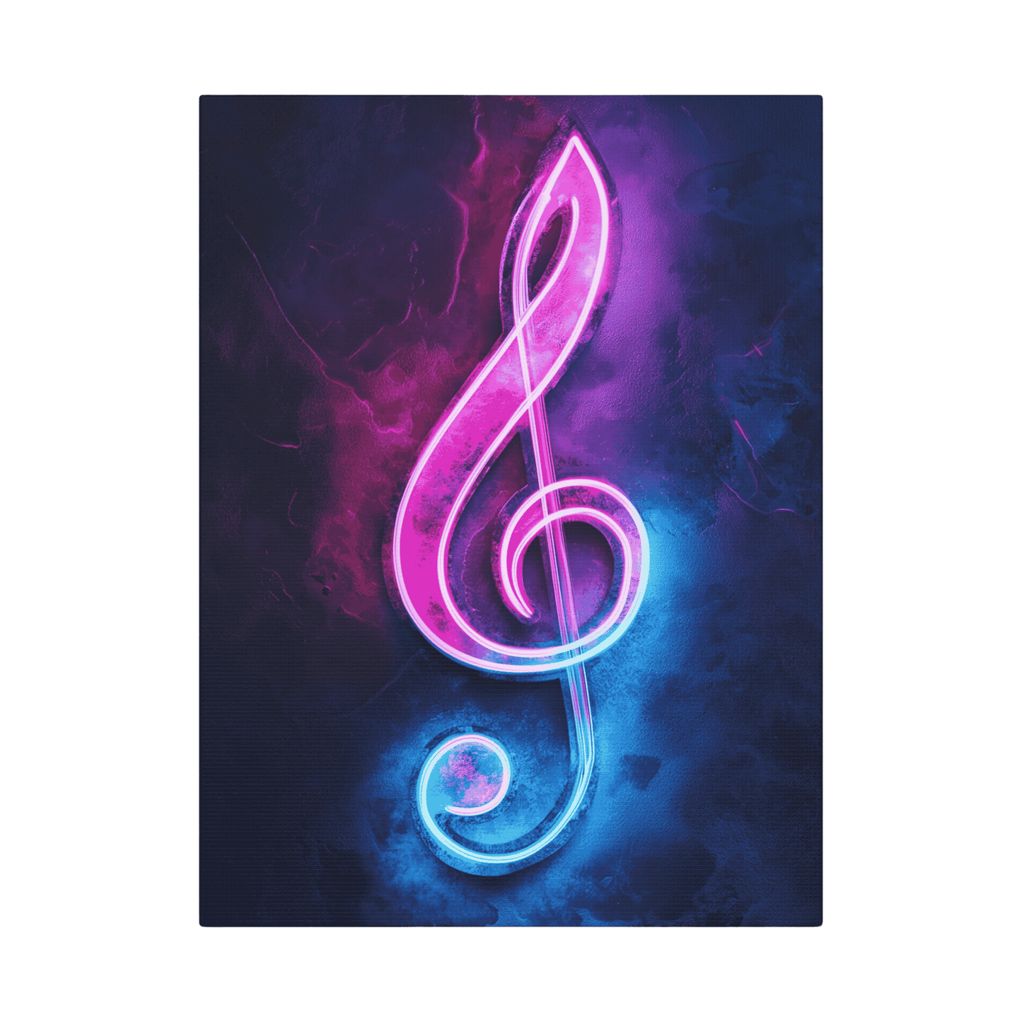 Neon Music Treble Clef - Street Art