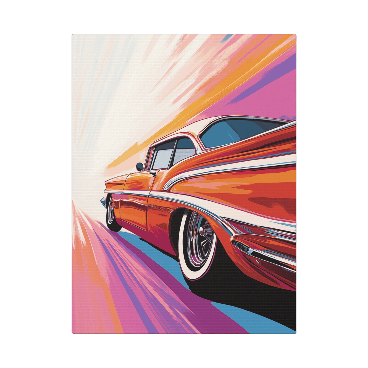 Classic Red Car - Pop Art