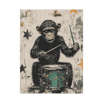 Monkey Drummer - Street Art