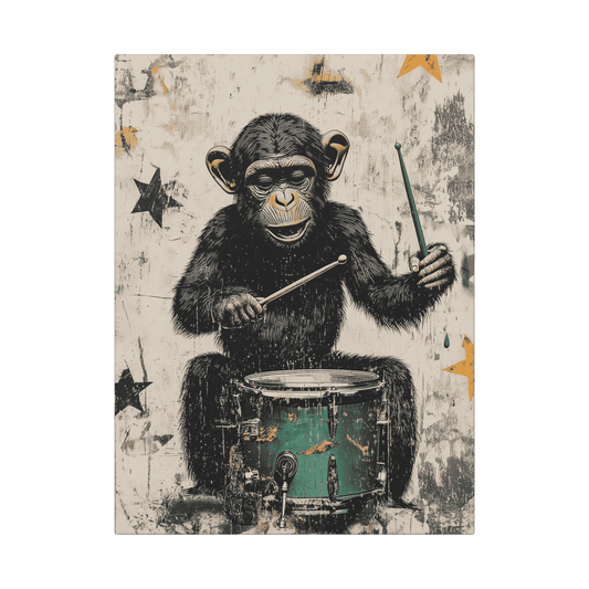 Monkey Drummer - Street Art