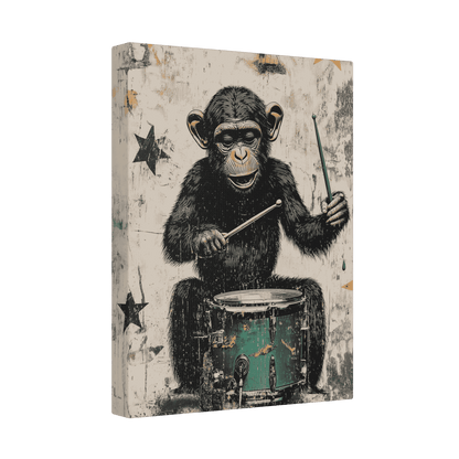 Monkey Drummer - Street Art
