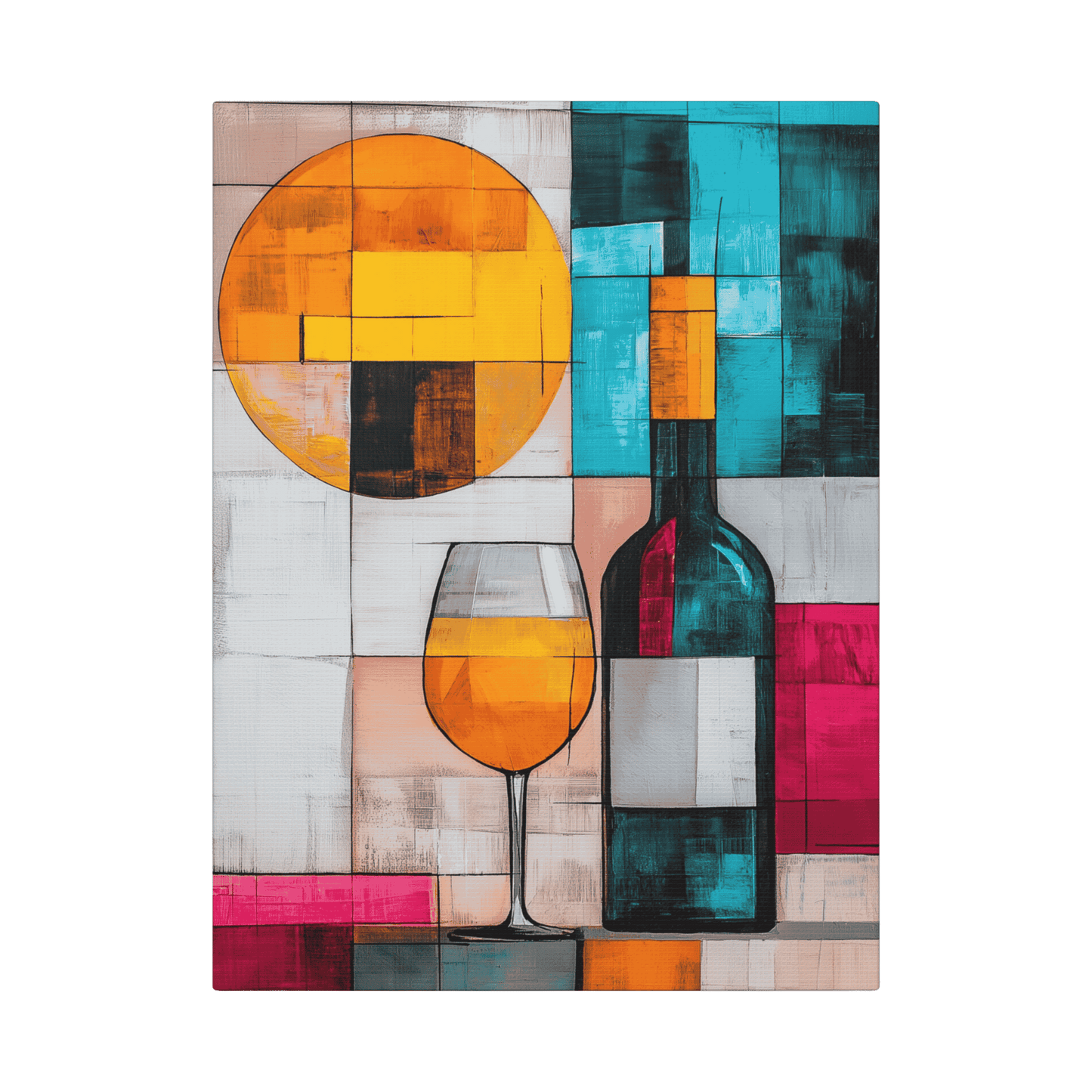 Italian Vibes - Colorful Wine Print