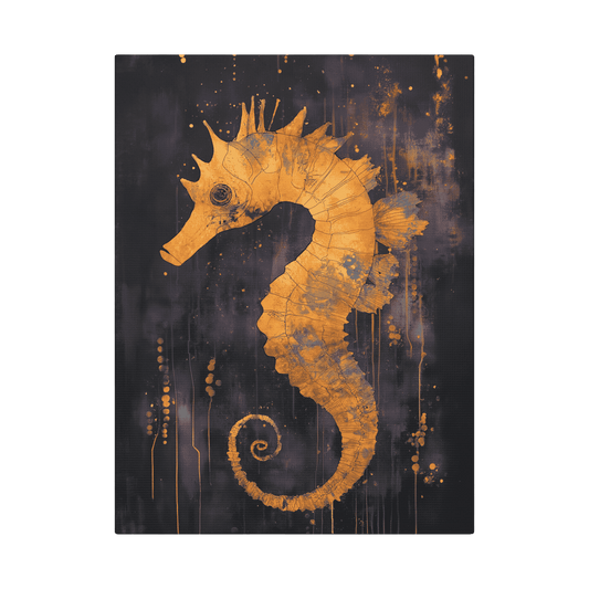 Golden Seahorse - Animal Art