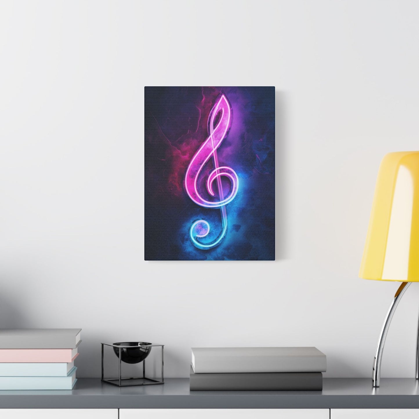 Neon Music Treble Clef - Street Art