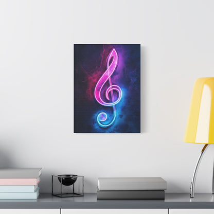 Neon Music Treble Clef - Street Art