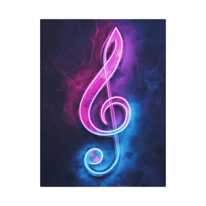Neon Music Treble Clef - Street Art