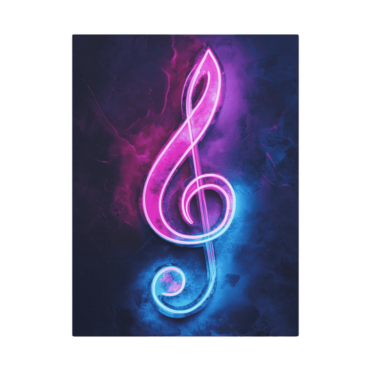 Neon Music Treble Clef - Street Art